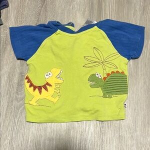 Kids Dinosaur Graphic Tee - Blue and Green